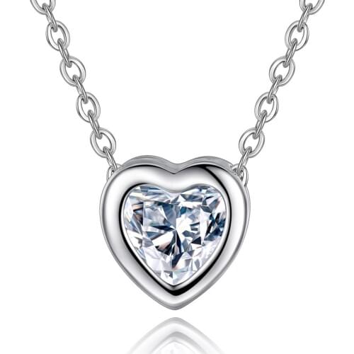 Charms Heart Shape Zircon Necklaces For Women Fashion Jewelry Engagement Pendant Necklace Crystals Shiny