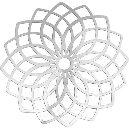 DoreenBeads Stainless Steel Embellishments Findings Flower silver color Hollow 5.1cm(2") x 5.1cm(2"), 1 Piece Hot new