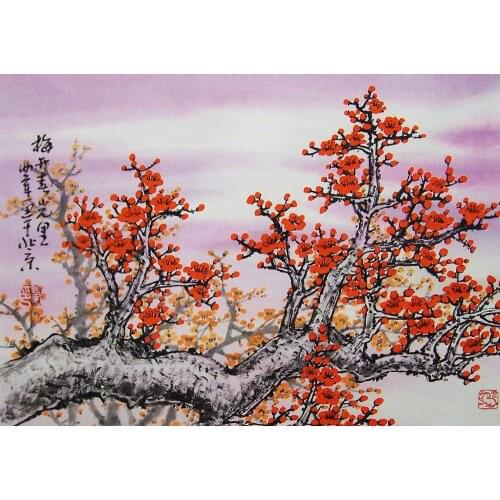 Traditional Japanese Artwork Cherry Blossoms Art Film Print Silk Poster Home Wall Decor 24x36inch