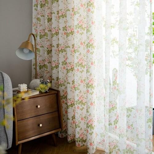 Curtains Floral For Living Room Study Para Salon Cortinas Rideau Nordic Modern Minimalist Roses шторы фатин 2021 American-style