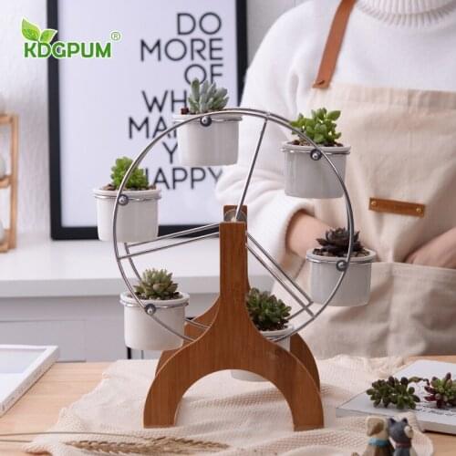 Modern Handmade Ceramic Vase Succulents Potted Combination Flowerpot Nordic Ferris Wheel Home Decoration Ornaments