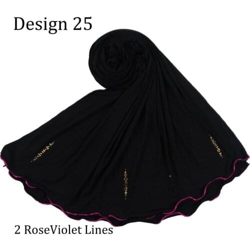 Roma lined Indiase Arabische Nederlandse Muslim Women Vrouw Gebed Jersey Hijab headscarf with Rhinestone D25