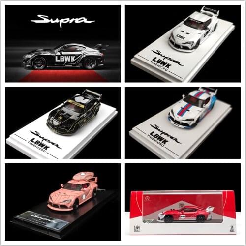 Time Micro 1:64 LBWK LB Work Toyota Supra Martini Pink Pig JPS TimeMicro Die-Cast Model Car