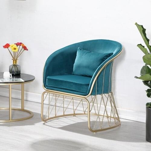 ChinaFurniture processing and production factory modern light luxury velvet single sofa with stainless steel foot