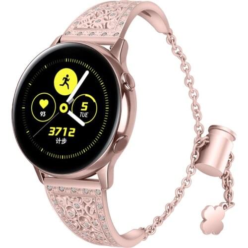 Women Bling Jewelry Bracelets for Garmin vivoactive 3 music Forerunner 645 Quick Release Strap For Galaxy Watch Active 40m