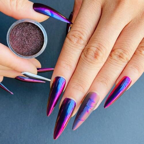 0.2g Crystal Pigment Chrome Mirror Powder Nails Glitter Magic Effect for Gel Nail Polish Manicure Decoration