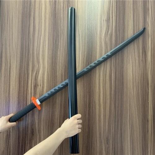 1:1 Demon Slayer Sword Weapon Cosplay Rengoku Kyoujurou Fire Sword Black Grey Sowrd Ninja Knife Prop Model Toy 104cm