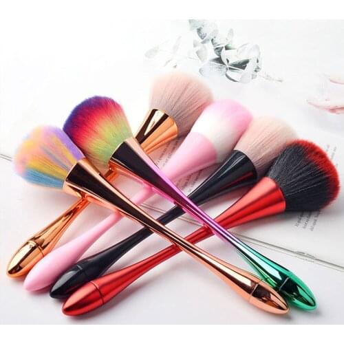 1pc Nail Brush Makeup Brush Powder Pink Rainbow Golden Professional Brushes for Makeup Nail Art Manicure Dust Cleaning