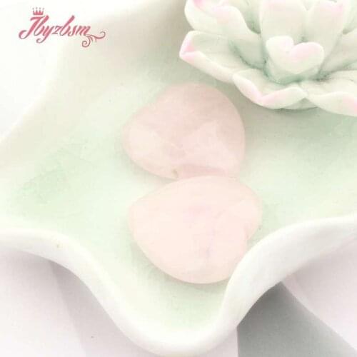 20mm Rose Quartz Heart Cabochon Dome Undrilled Beads for Women DIY Charm Accessories Necklace Bracelet Pendant Jewelry Making