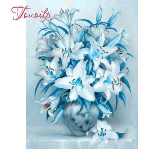 5D DIY Diamond Painting cross stitch Lily pattern diamond embroidery white flowers icon room decoration diamond mosaic Picture