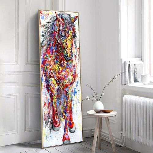 Abstract Wall Art Painting Canvas Print Animal Picture Animal Prints Poster The Standing Horse For Living Room Home Decoration