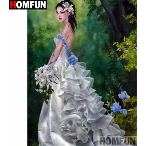 HOMFUN Full Square/Round Drill 5D DIY Diamond Painting "Flower beauty" 3D Diamond Embroidery Cross Stitch Home Decor A19846