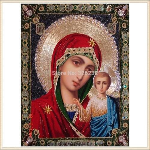 DIY diamond painting Cross Stitch Diamond embroidery full Religious of the Virgin Gift For Home Decoration icons round diamond