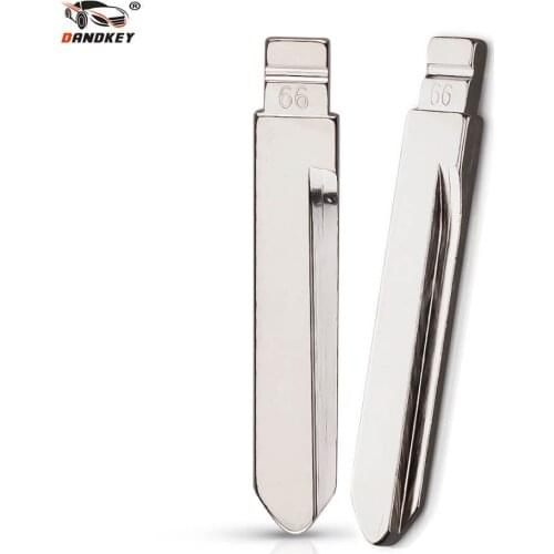 Dandkey 10pcs/lot #66 Metal Blank Uncut Flip Remote Key Blade Type 66# For BYD F0 Remote Key Blade NO.66 Replacement Uncut Blade