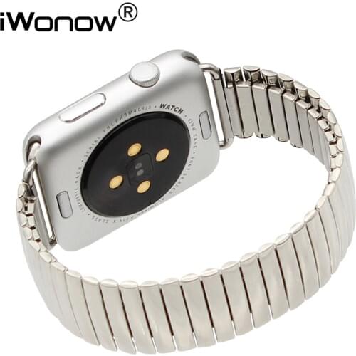 Flexible Stainless Steel Watchband for iWatch Apple Watch Series 5 4 3 2 1 38mm 40mm 42mm 44mm Elastic Strap Wrist Band Bracelet