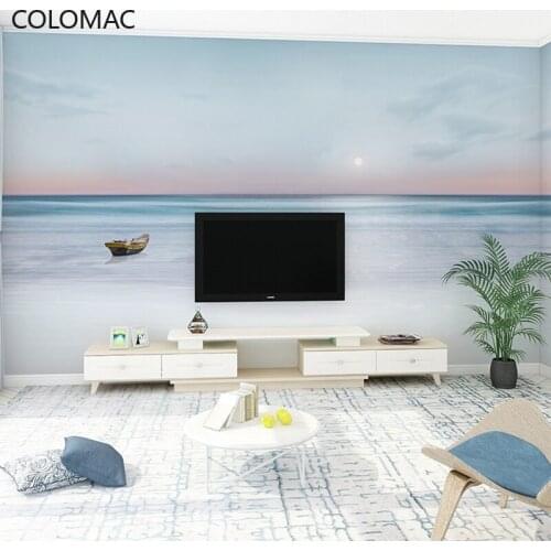 Colomac Custom 3d Sea View Landscape Living Room Background Wallpaper Bedroom Decoration Mural Wall Sticker Decor Drop Shopping