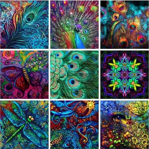 Huacan 5D Diamond Painting New Arrivals Peacock Diamond Embroidery Mosaic Animals Modular Pictures Decoration For Home