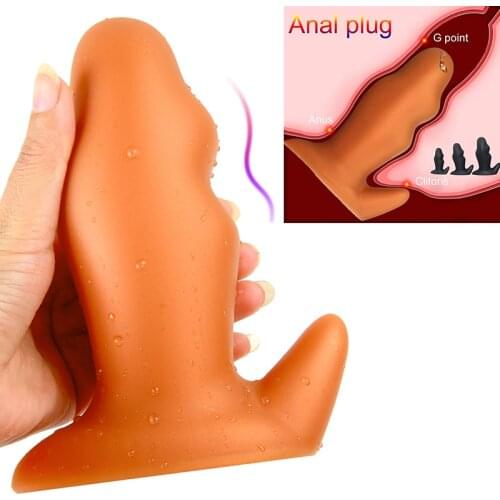 Curved Silicone Anal Plug Dildo Big Butt Plug Anal Expanders Vaginal Expansion Stimulator Sex Toys Men Women Gay Sex Products 18