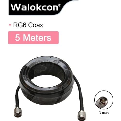 RG6 5D 5 meters Low Loss Coaxial Cable 50ohm N Male to N Male Connector Communication Coax Cable For Mobile Phone Signal Booster