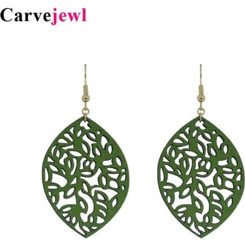 Carvejewl leather earrings leaf dangle earrings for women jewelry girl gift cute new fashion korean earrings 2019 spring style