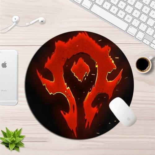 Round Mouse Pad World Of Warcraft Gaming Mousepad Grande 22X22CM Anti-Slip Rubber Keyboard Computer Office Laptop Desk Mat