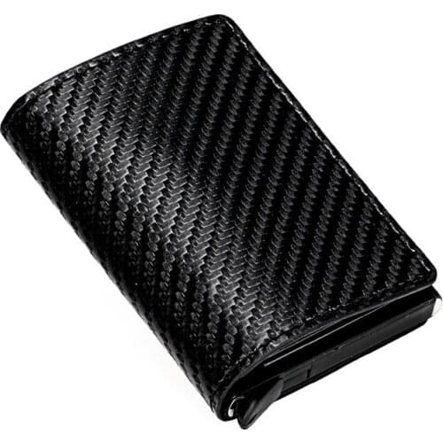 Men Wallet Metal RFID Aluminium Bag Leather Bank Cardholder RFID Auto Card Case Aluminum Card Case Credit Card Holder Wallet