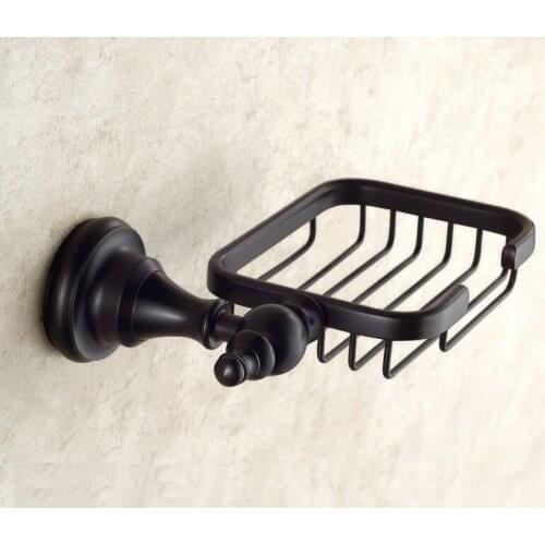 Bathroom Accessory Black Oil Rubbed Brass Square Basket Wall Mounted Bathroom Soap Dish Holder mba829