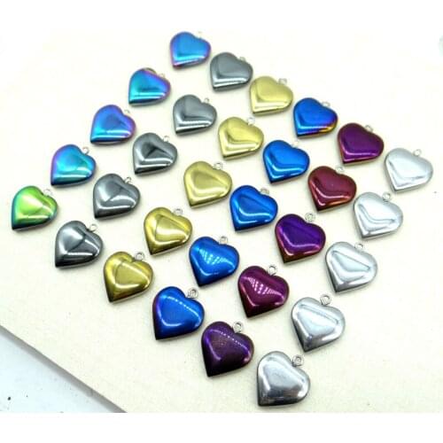 Natural Quartz crystal Titanium Hematite hand-Carved Heart-shaped pendant for diy jewelry making necklace Accessories10pcs A34
