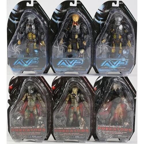 NECA AVP Alien vs. Predator Classic Celtic Scar Falconer Lost Scout Warrior Shaman Boar City Hunter 7" Action Figure Collection