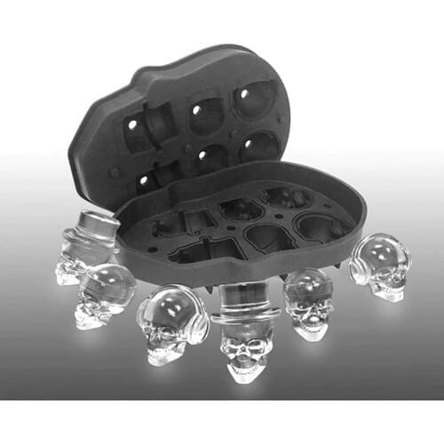 New Creative 3D Stereoscopic Skull Ice Tray Silicone Cake Jelly Chocolate Mold Party Kitchen Baking Tools