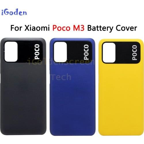 ORIGINAL For Xiaomi Poco M3 Battery Cover M2010J19CG Back Glass Panel Rear Housing case 6.53" For Xiaomi Poco M3 Back Cover