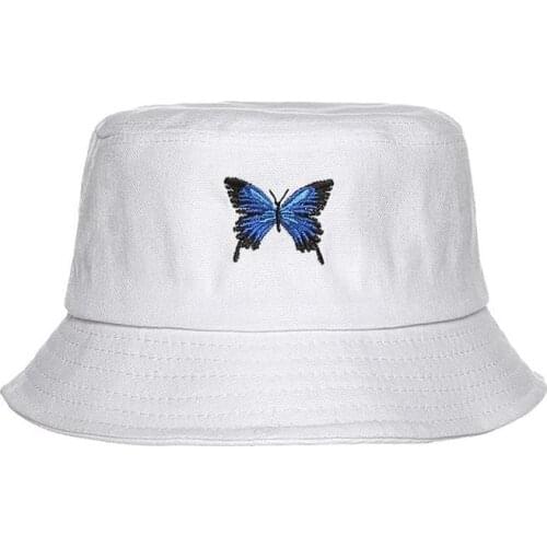 Summer Butterfly bucket hat Women Fashion Butterfly Embroidery Foldable Anti-sunburn Bucket Sun Hat Cap for women Girls new styl