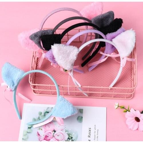 Lovely Night Party Club Bar Decorate Headbands Plush Cat Fox Fur Ear And Tentacles Headband Girl Anime Cosplay Costume Hair Wear