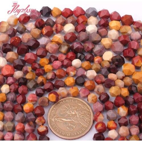 Natural Mookaite Jaspers Faceted Multicolor Beads 6/8mm Natural Stone Beads For DIY Necklace Jewelry Making 15" Free Shipping