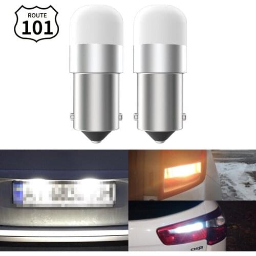 Route101 2x Car Reverse Light 12V BA9S LED T4W License Number Plate Backup Bulb Auto Lamp Lighting White H5W 256 1895 1893 257