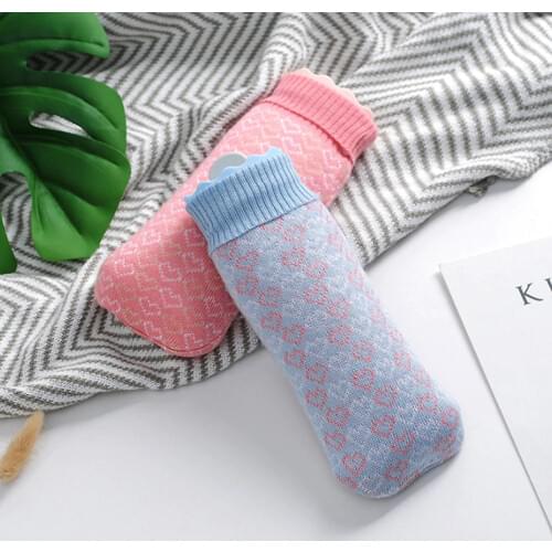 FURGERIN Silicone Hot Water Bag Bottles Knitted Cover hot water bottle warmer Gel Hand Warmer Warm Hands Ice Compress Cool Down