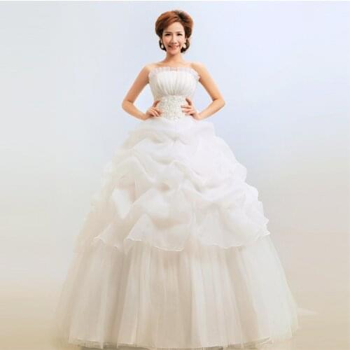Wedding Dress Plus Size Wedding Dresses Strapless Bridal Lace Up Princess Dresses Ball Gowns