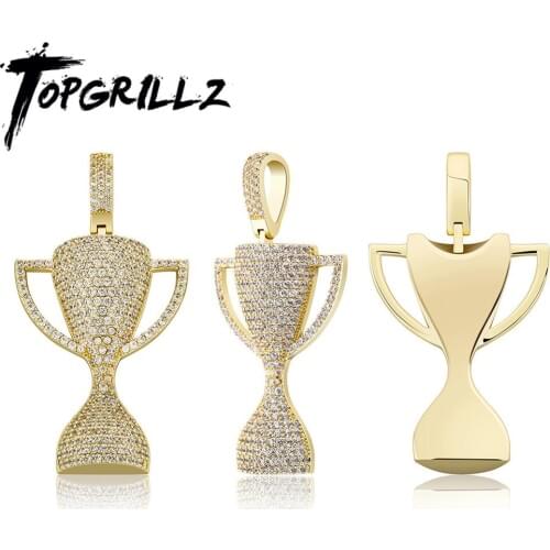 TOPGRILLZ New Iced Out Micro Pave Cubic Zirconia Pendant High Quality Copper Gold Plated Hip Hop Personality Jewelry For Gift