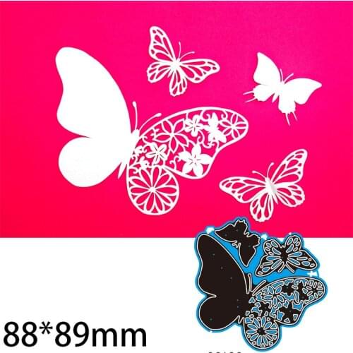 3Pcs Butterfly FlowerMetal Cut Dies Stencils for Scrapbooking Stamp/Photo Album Decorative Embossing DIY Paper Cards