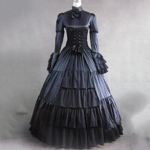 Retro evening dress Vintage Vestidos Noble ancien togae Cosplay Costume Gothic Long ball gown Wedding Dress medieval Court dress