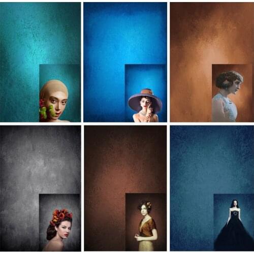 Vintage Gradient Solid Color Photography Backdrops Props Brick Wall Wooden Floor Baby Portrait Photo Backgrounds 210125MB-56