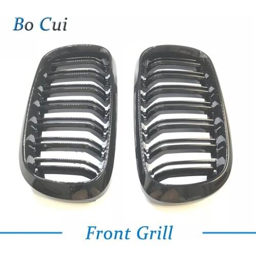 X5 F15/X6 F16 ABS Front Grille For BMW F15 F16 Bumper Kidney 2-FIN Gloss Black 2015