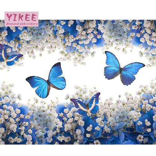 YIKEE diamond painting full round butterfly Full Square Rhinestone Pasted Diamond Embroidery Pattern Gift h867