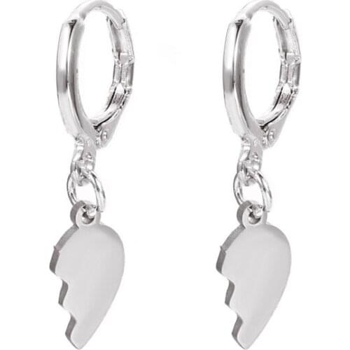 2021 New Simple Retro Geometric Metal Cracked Lobe Ear Buckle Earrings Fashion Trend Peach Heart Earrings Womens Jewelry Gifts