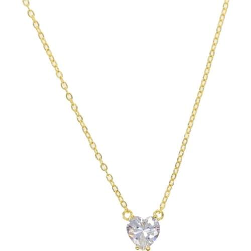 Eternal LOVE peach heart CZ pendant necklace for women ladies delicate jewelry fashion romantic lovers gifts for Valentines Day