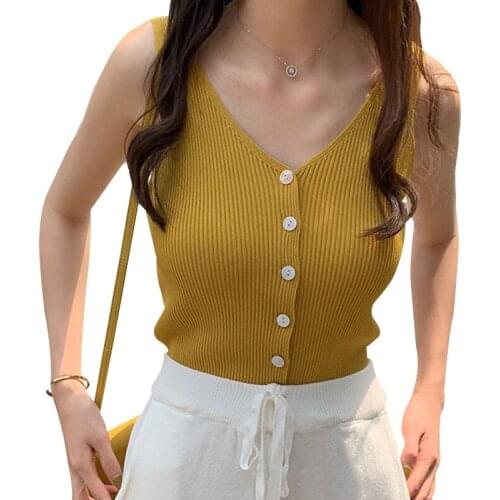 Sexy Women Camisole Sleeveless Comfortable V-neck Vest Slim Sling Tank Tops