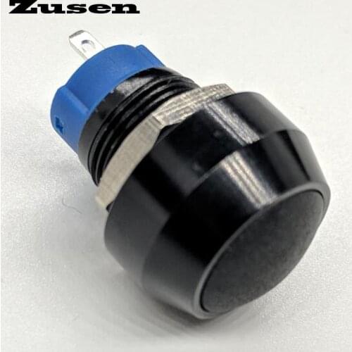 Zusen 12mm (ZS12B-10Z/J/A) on/off Black alumina Oxidation 1NO Latching micro switch Push Button Switch