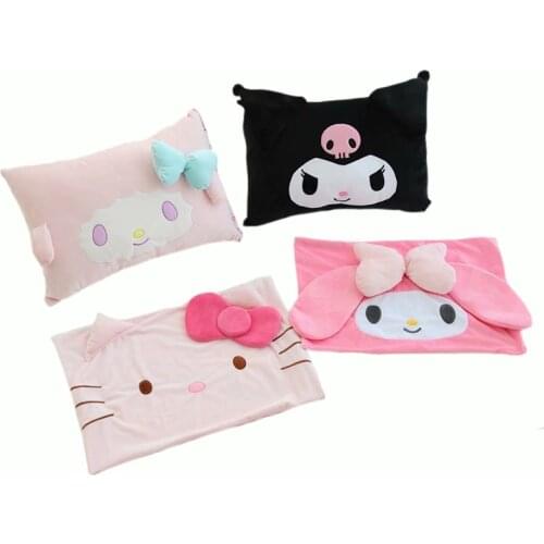 1pcs Cartoon Double Printed KT/Melody Soft Plush Pillow Cover Double Star INS Embroidery Kids Bedroom Decoration children Gifts
