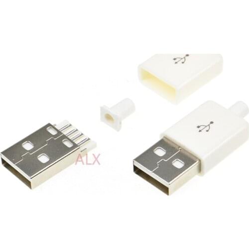 10SETS USB 2.0 4 PIN MALE PLUG CONNECTOR diy (3 in 1) Welding Type 4PIN 4P for mobile USB-A
