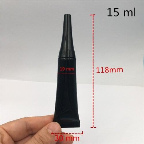 100 pcs 15 ml black hose cream bottle eye cream lotion facial cleanser sample packaging cosmetic container bank free shipping